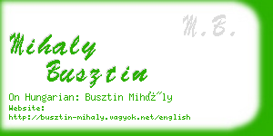 mihaly busztin business card